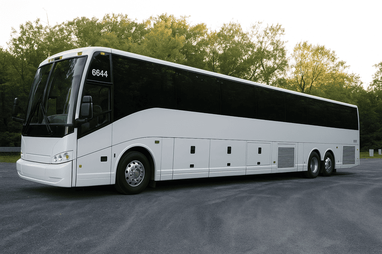 exterior of Bus Rental Company Cherry Hill coach bus