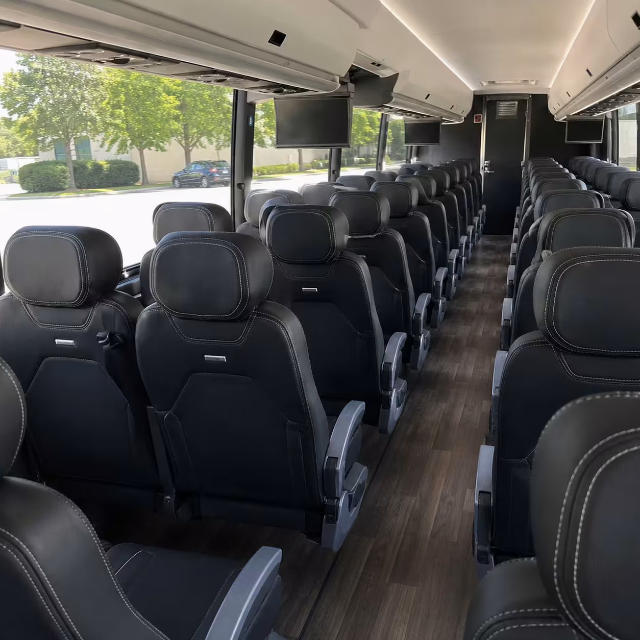 56 passenger charter bus inside